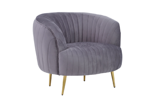 Chimes - Sienna Grey Velvet Chair With Gold Legs