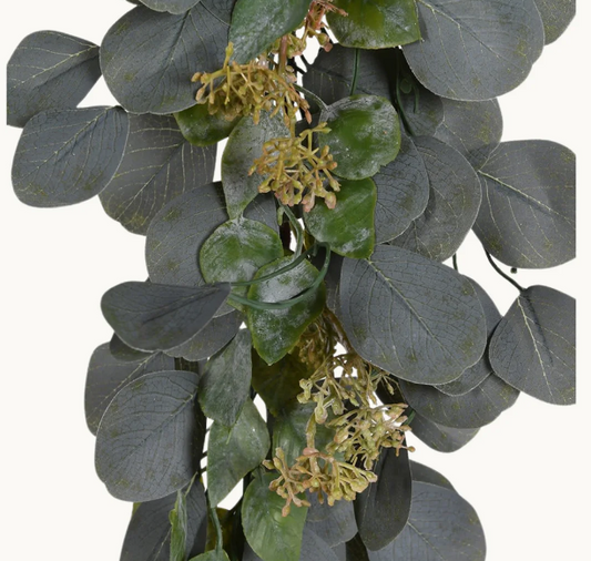 Eucalyptus Wreath With Burlap Bow And Bells