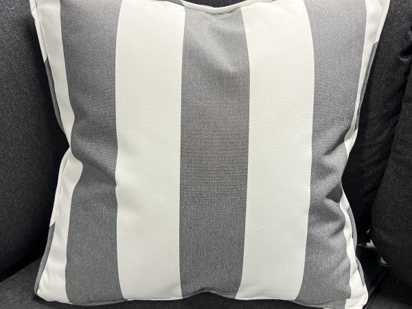 Grey And White Stripe Outdoor Cushion