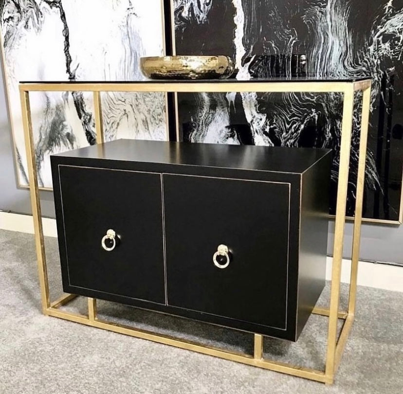 Aurora Gold & Black Suspended 2 Door Cabinet