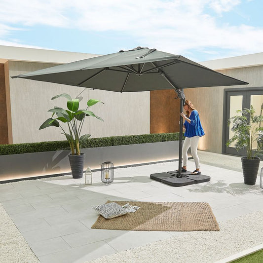 Nova - Genesis Cantilever Parasol - 3m Square - Grey