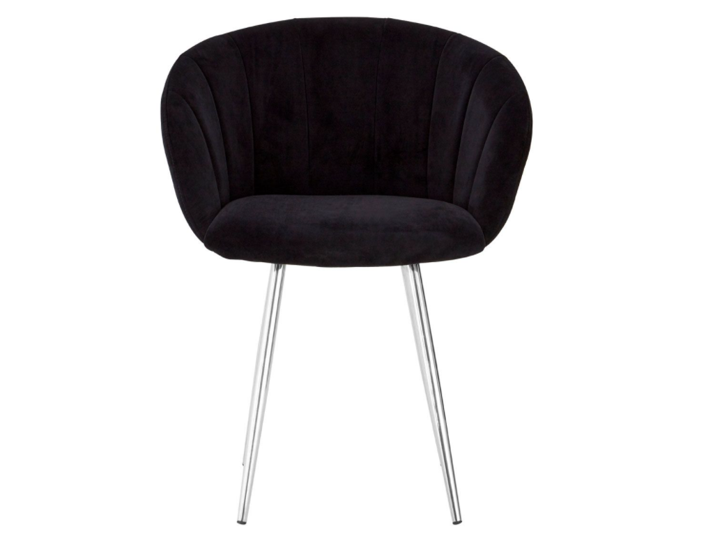 Chimes - Deco Black Velvet Dining Chair