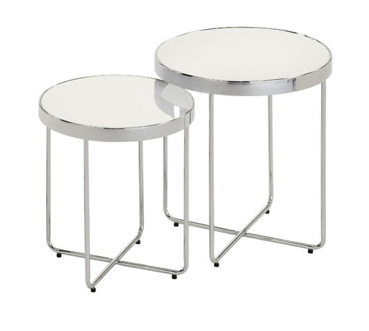 Chimes - Set of 2 Mirrored Top End Tables