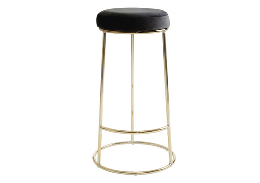 Chimes - Aurora Black Velvet Bar Stool