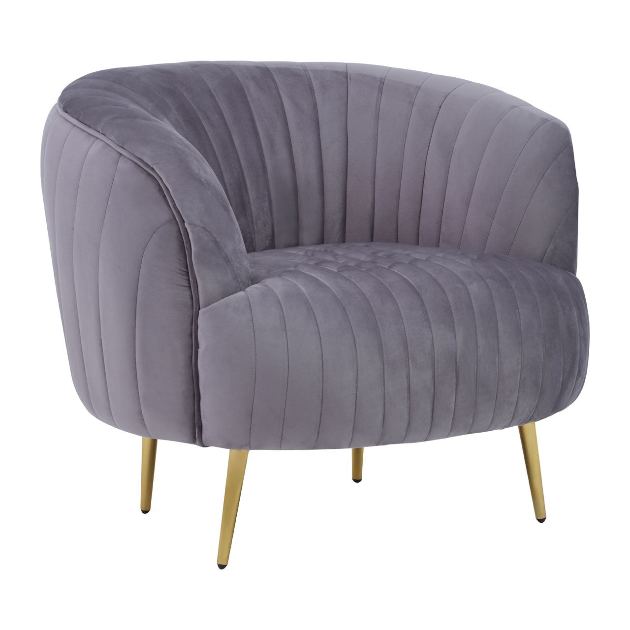 Chimes - Sienna Grey Velvet Chair With Gold Legs