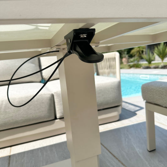 Chimes - Portofino Casual Corner Dining Set with Rectangular Rising Table - Cream