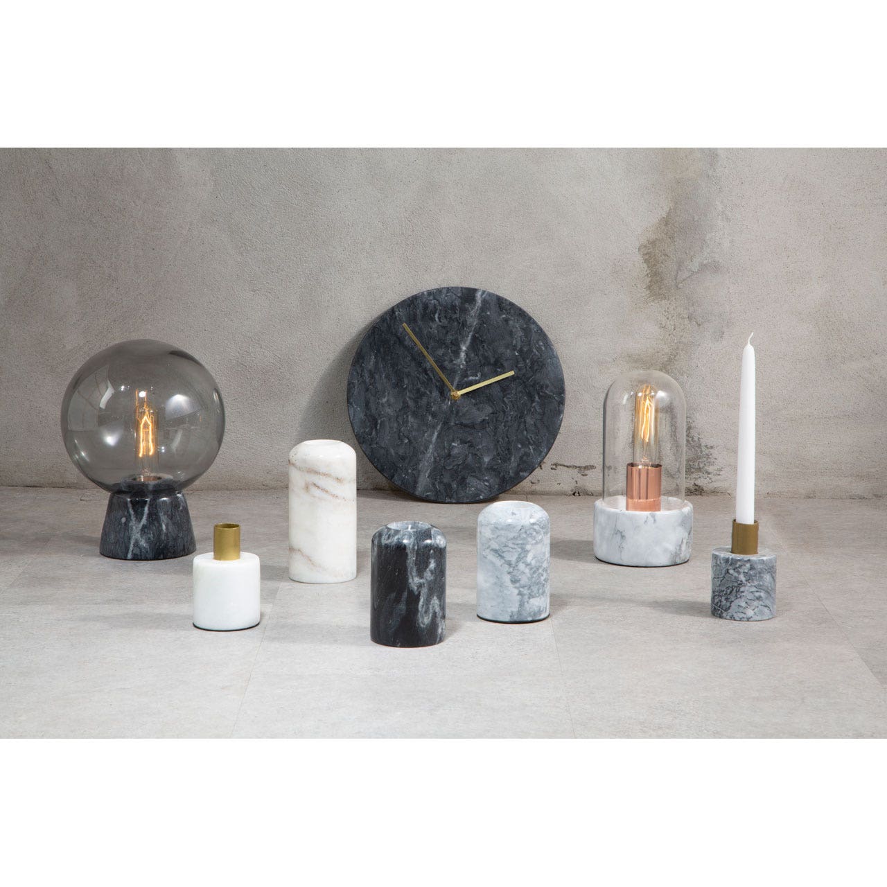 Chimes - Bell Lamp With Grey Marble Base