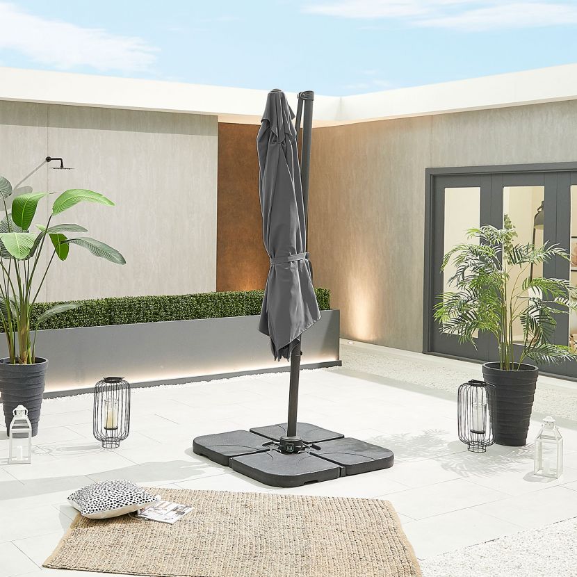 Nova - Apollo 3m x 2m Rectangular Cantilever Parasol - Crank & Tilt - Grey