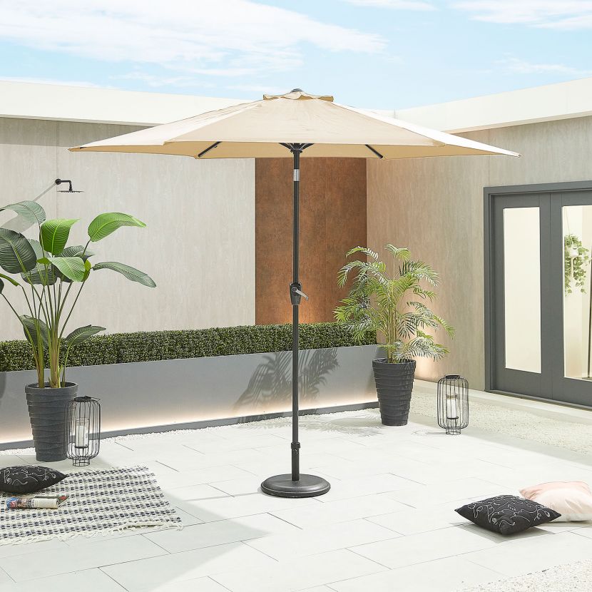 Chimes Antigua Aluminium 3m Round Parasol - Beige