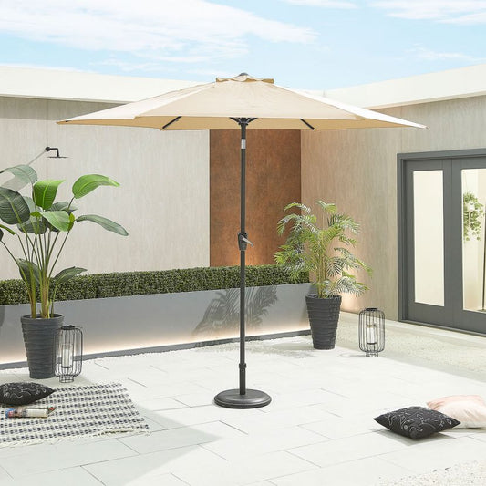 Chimes Antigua Aluminium 3m Round Parasol - Beige