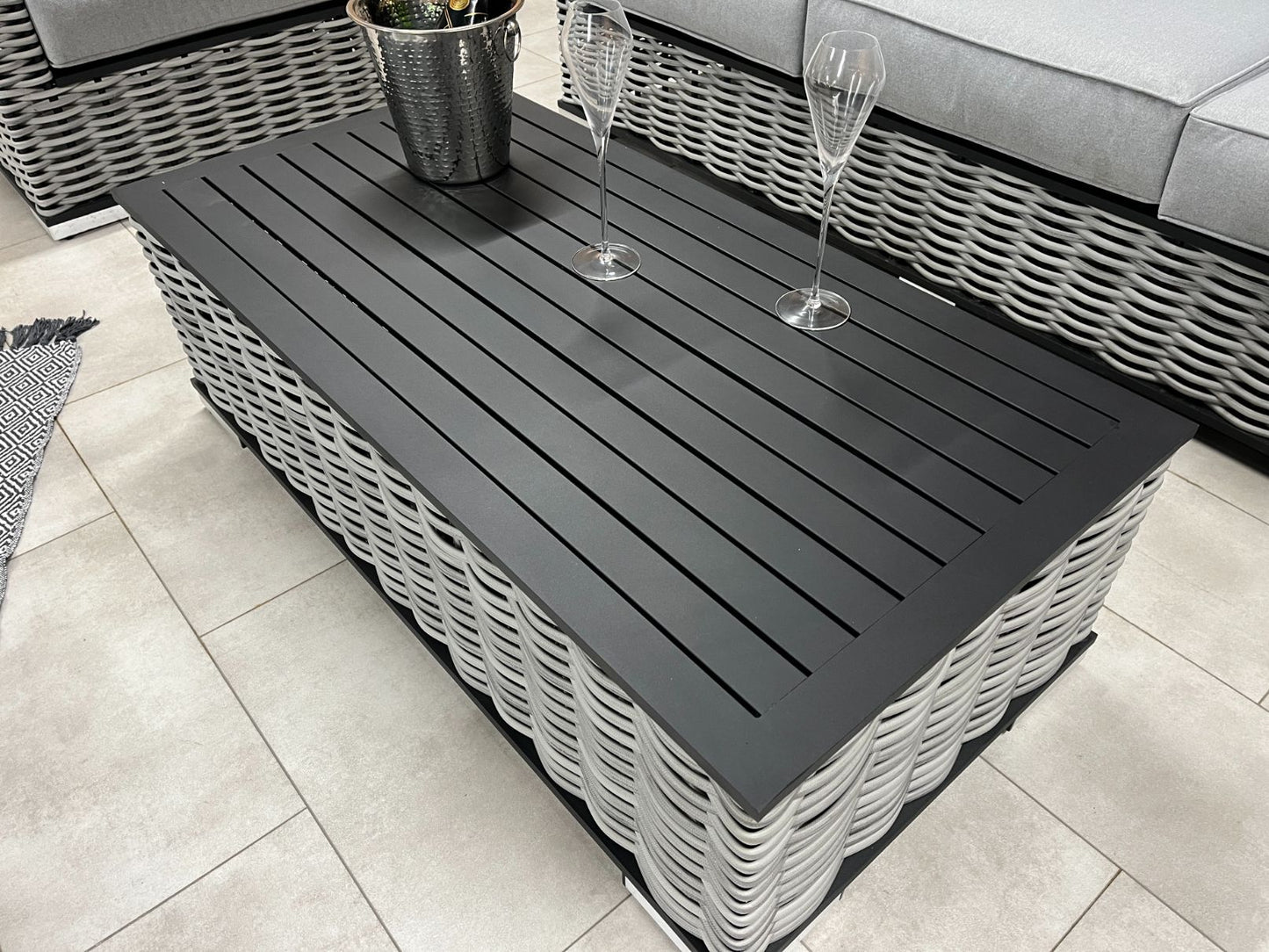 Chimes - Monaco Aluminium 3 Seat Sofa Set with Coffee Table - Rope Weave