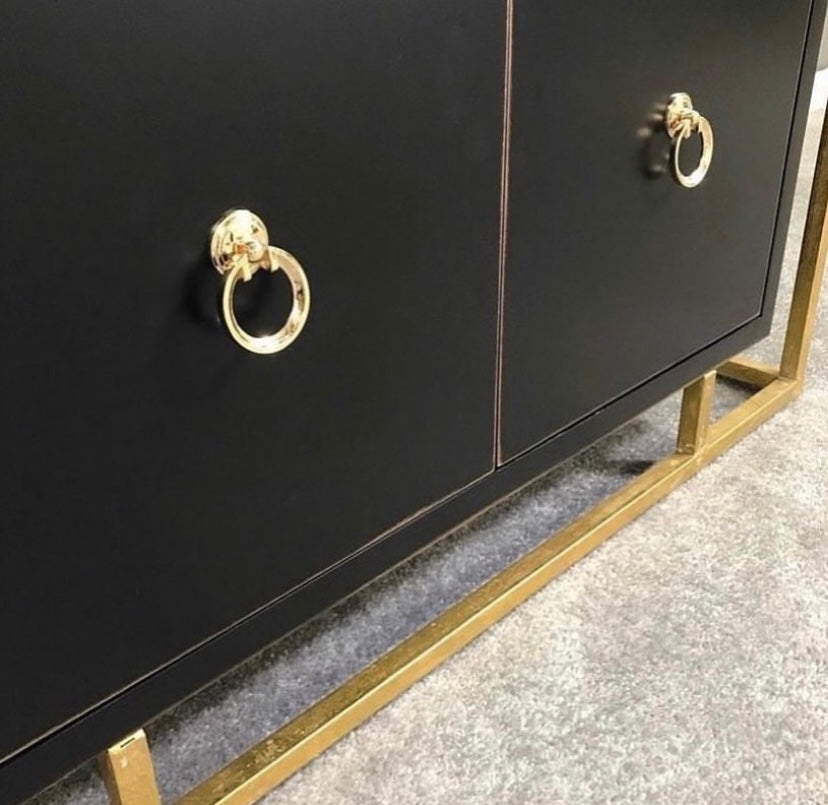 Aurora Gold & Black Suspended 2 Door Cabinet