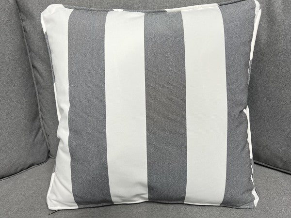 Grey And White Stripe Outdoor Cushion