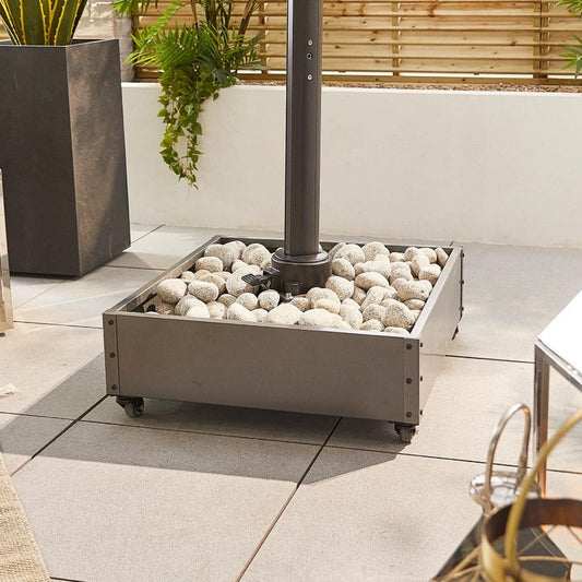 Chimes - Grey Cantilever Parasol Base Stone Filled (Stones Not Included) - 3 IN STOCK
