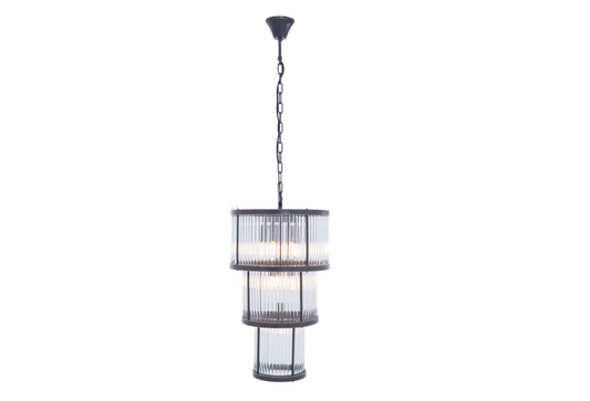 Chimes - Scarla 3 Tier Chandelier Black