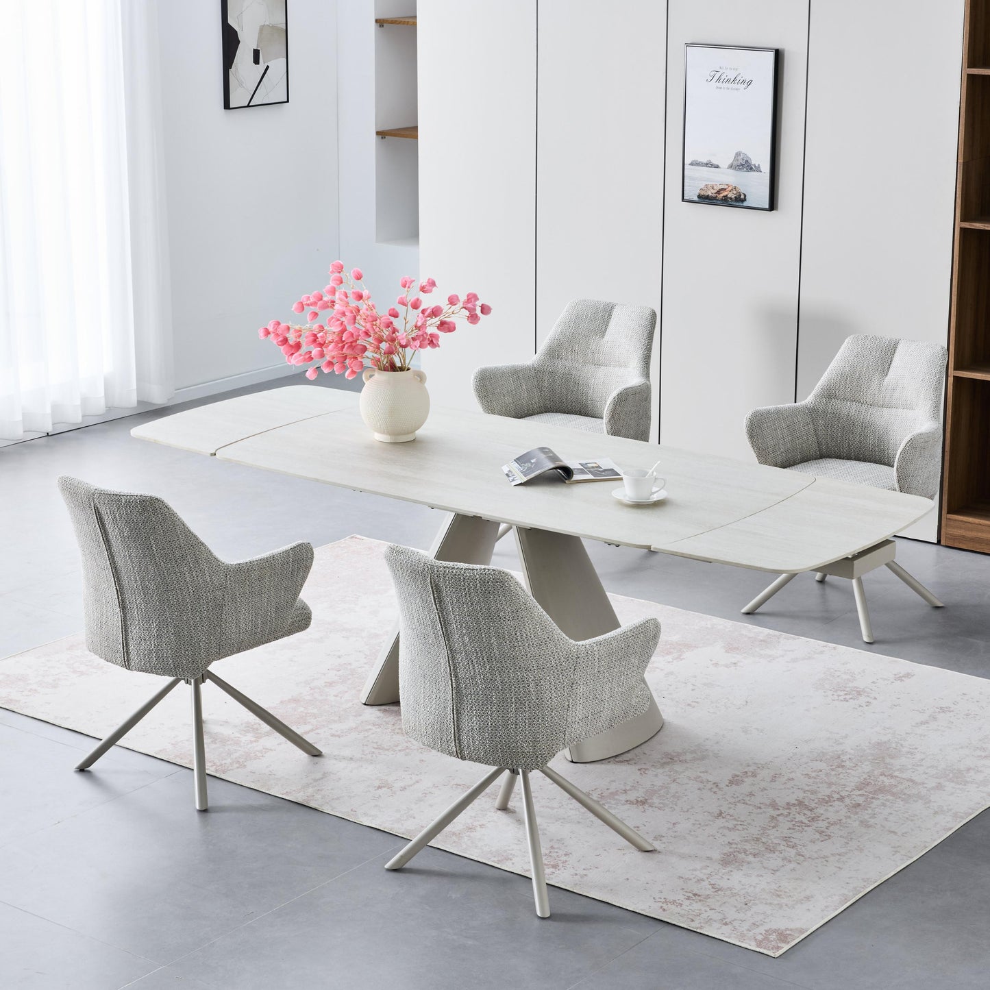 Genoa 2.4m Extending Dining Set with 4 Modena Chairs