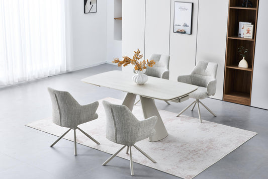 Genoa 2.4m Extending Dining Set with 4 Modena Chairs