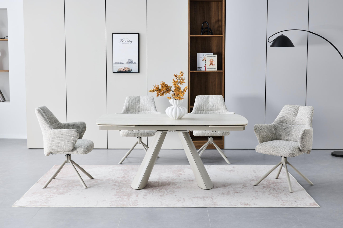 Genoa 2.4m Extending Dining Set with 4 Modena Chairs