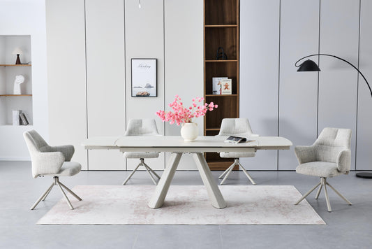 Genoa 2.4m Extending Dining Set with 4 Modena Chairs