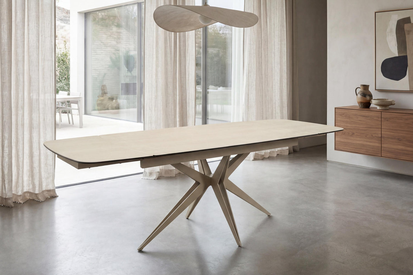 Naples 2.4m Extending Natural Travertine Dining Table