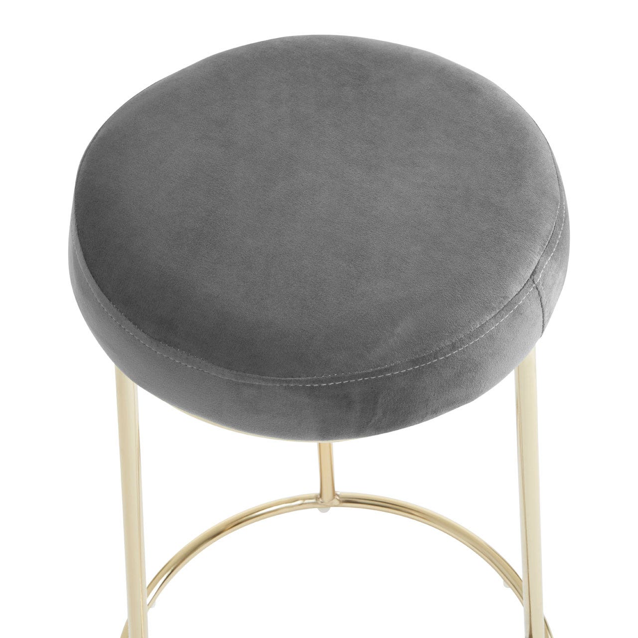 Chimes - Aurora Grey Velvet Bar Stool