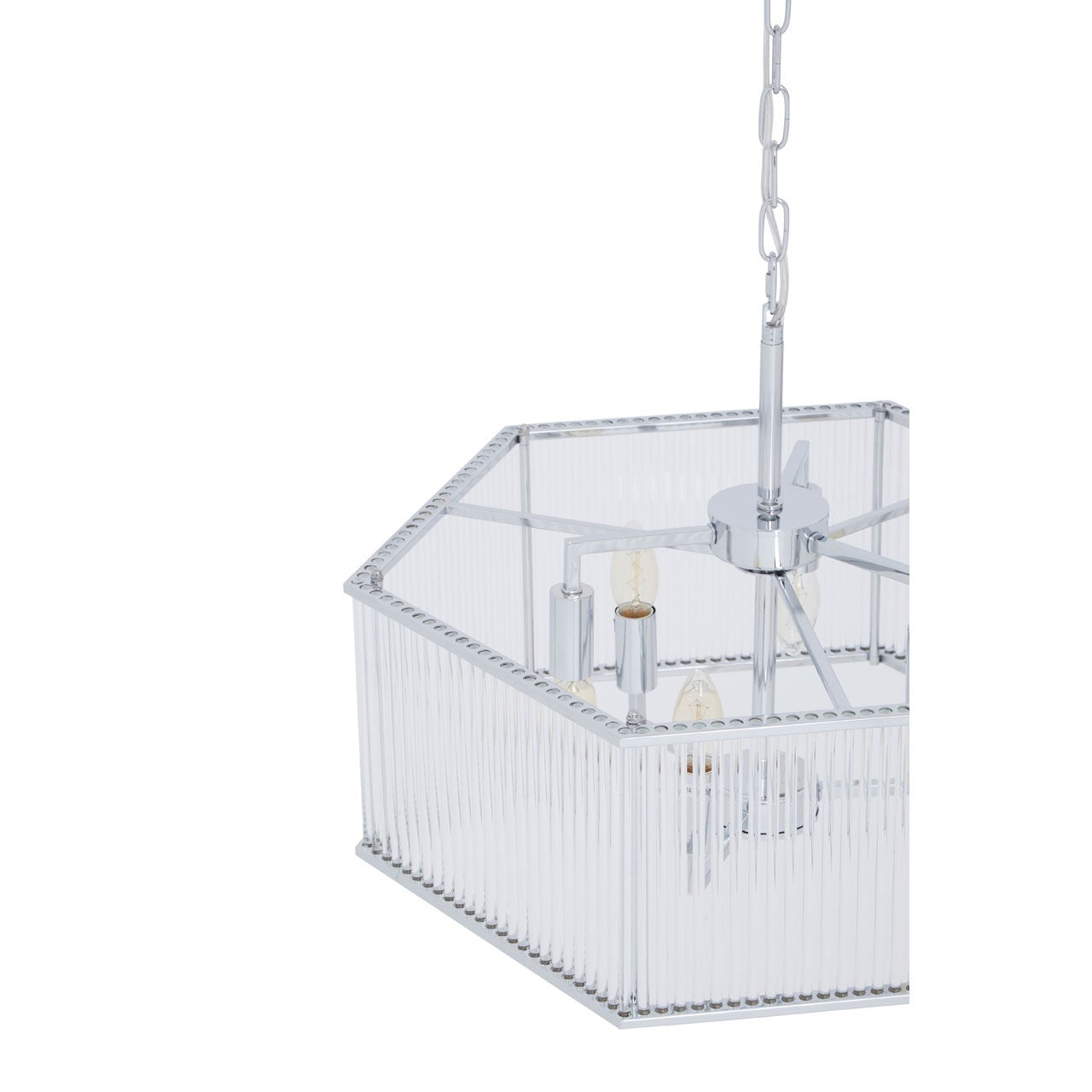 Chimes - Listra 6 Light Hexagonal Chrome Pendant Light