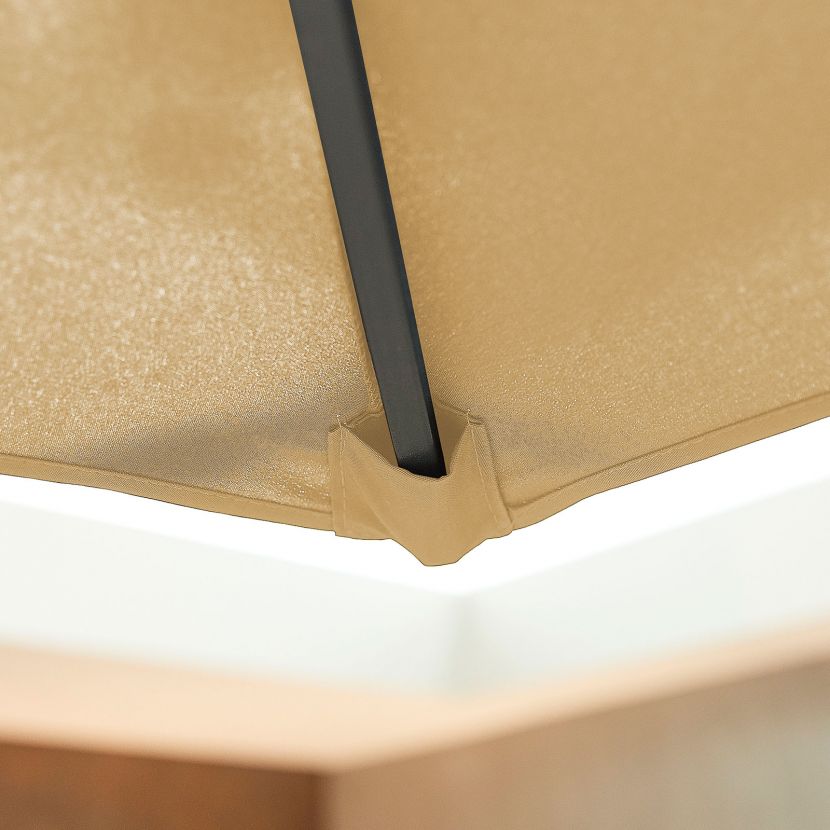 Chimes Antigua Aluminium 3m Round Parasol - Beige