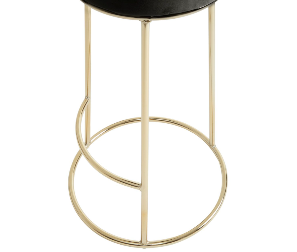 Chimes - Aurora Black Velvet Bar Stool