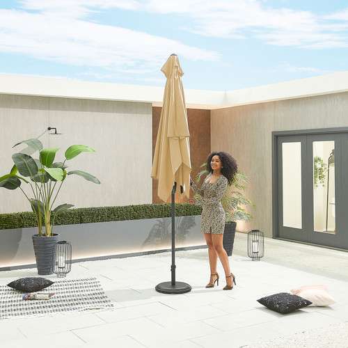 Chimes Antigua Aluminium 3m x 2m Rectangular Parasol - Taupe - LOW STOCK