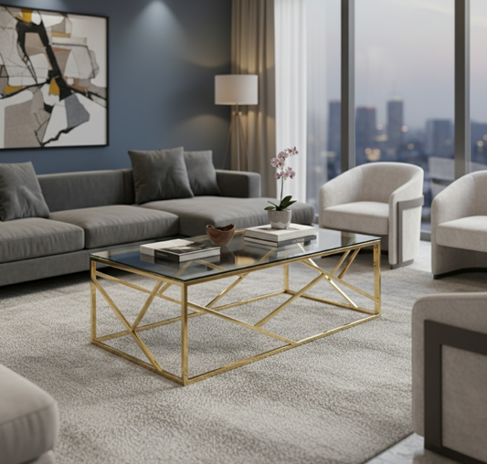Chimes - Ariana Gold Metal Coffee Table