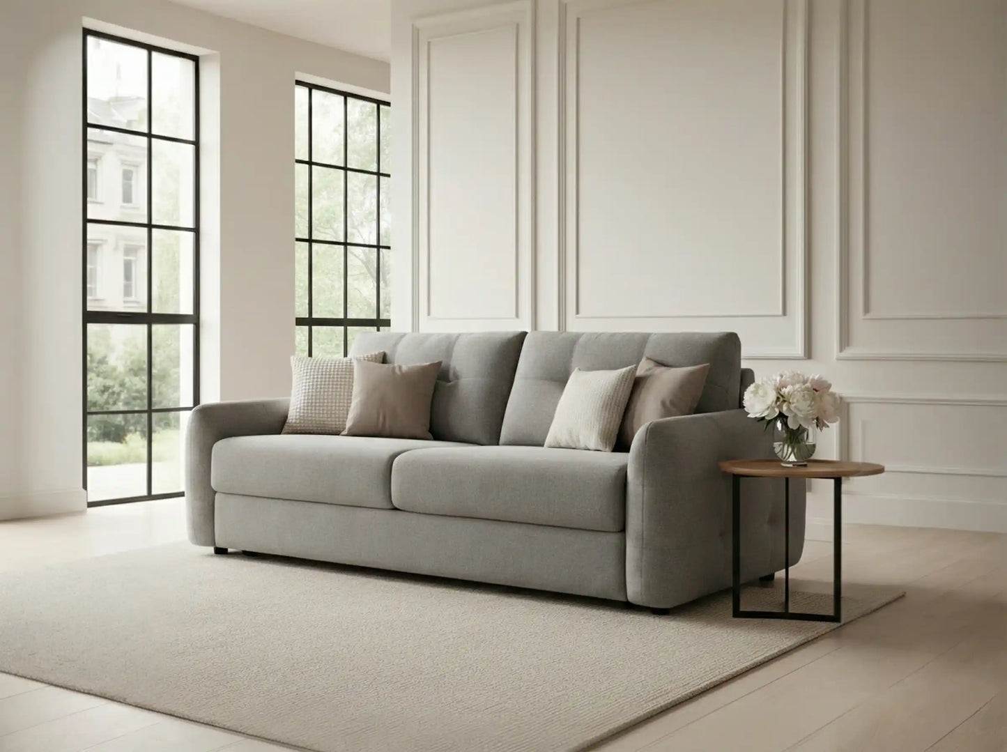 Rhodes Sofa Bed Grey 3 Seater - Grey