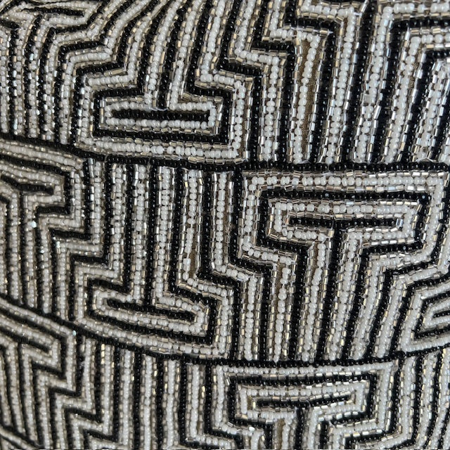 Chimes-Black and Gold Embellished Cushion 40 x 40