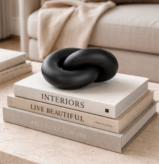 Caris Black Wood Small Knot Décor