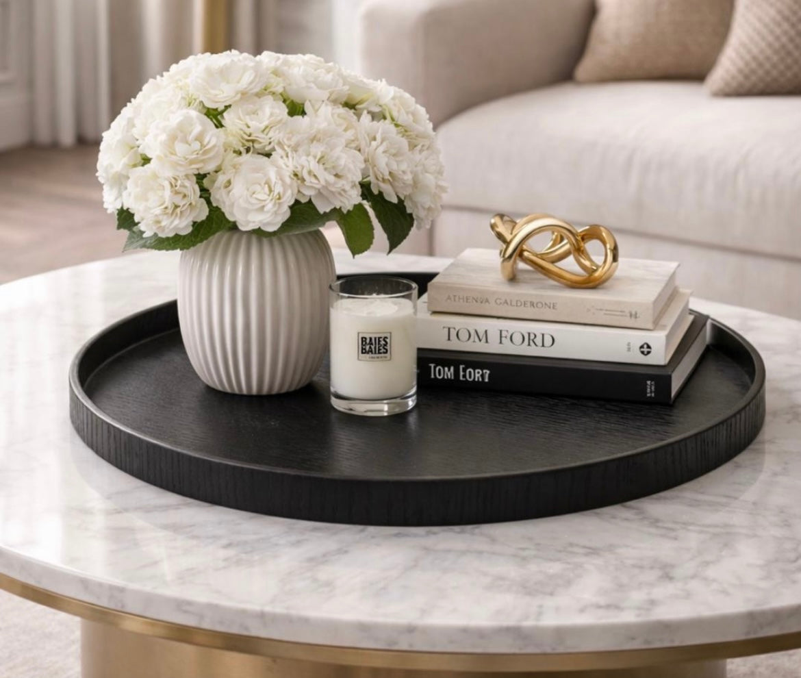 Bari Large Black Fir Wood Tray