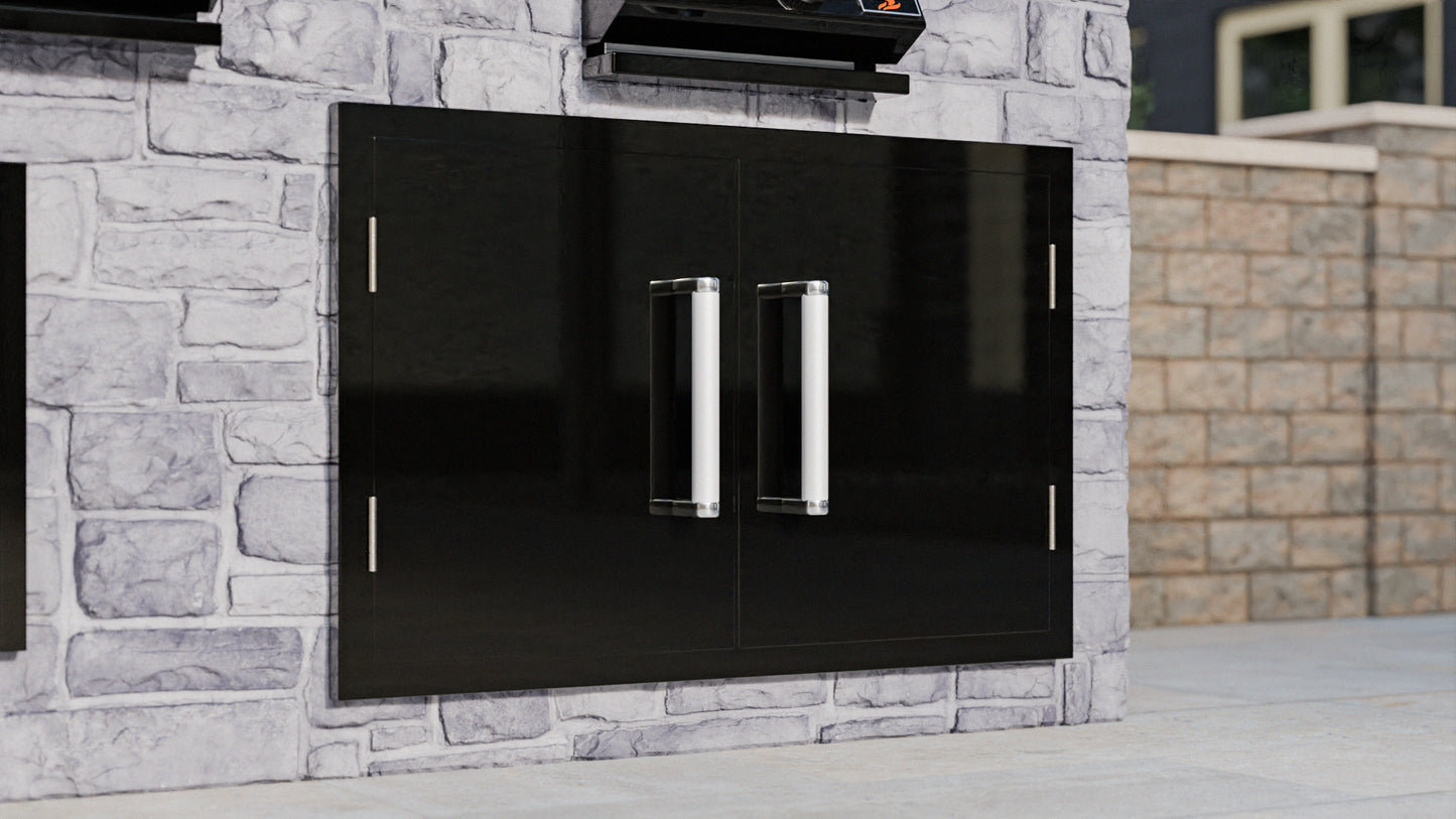 Whistler Grills - Built-In Double Door Unit - Black