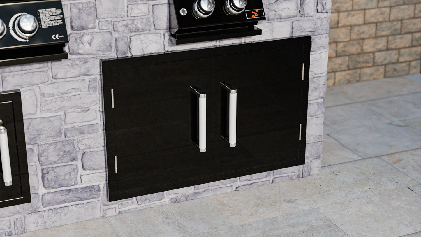 Whistler Grills - Built-In Double Door Unit - Black