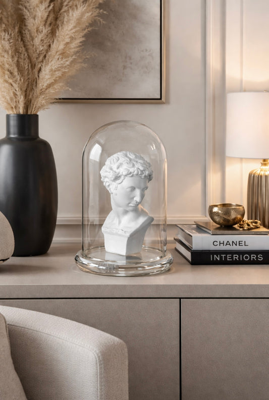 Bust in Glass Cloche