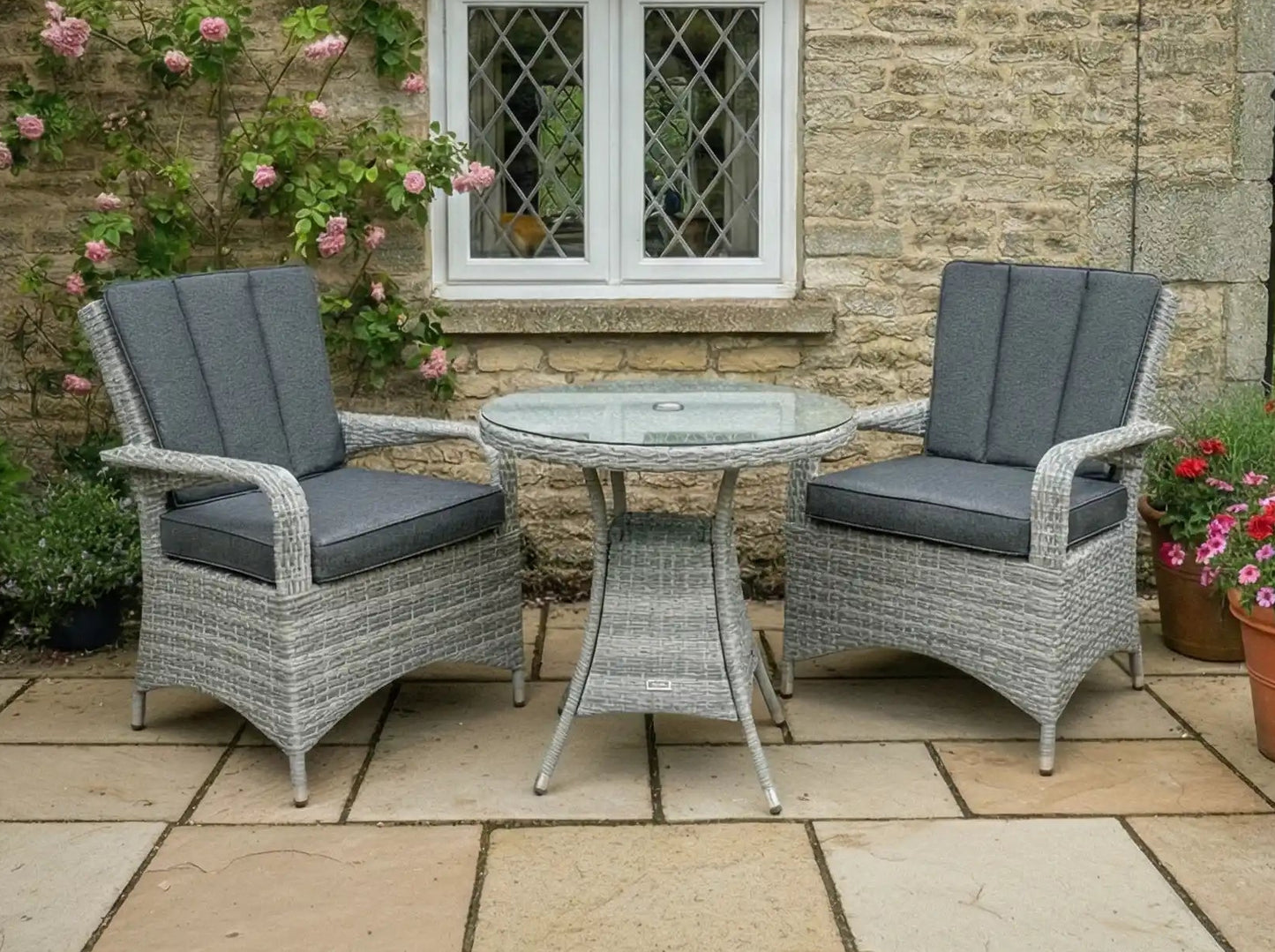 Chimes - Stone Grey Verona 2 Seat Bistro - 75cm Standard Table