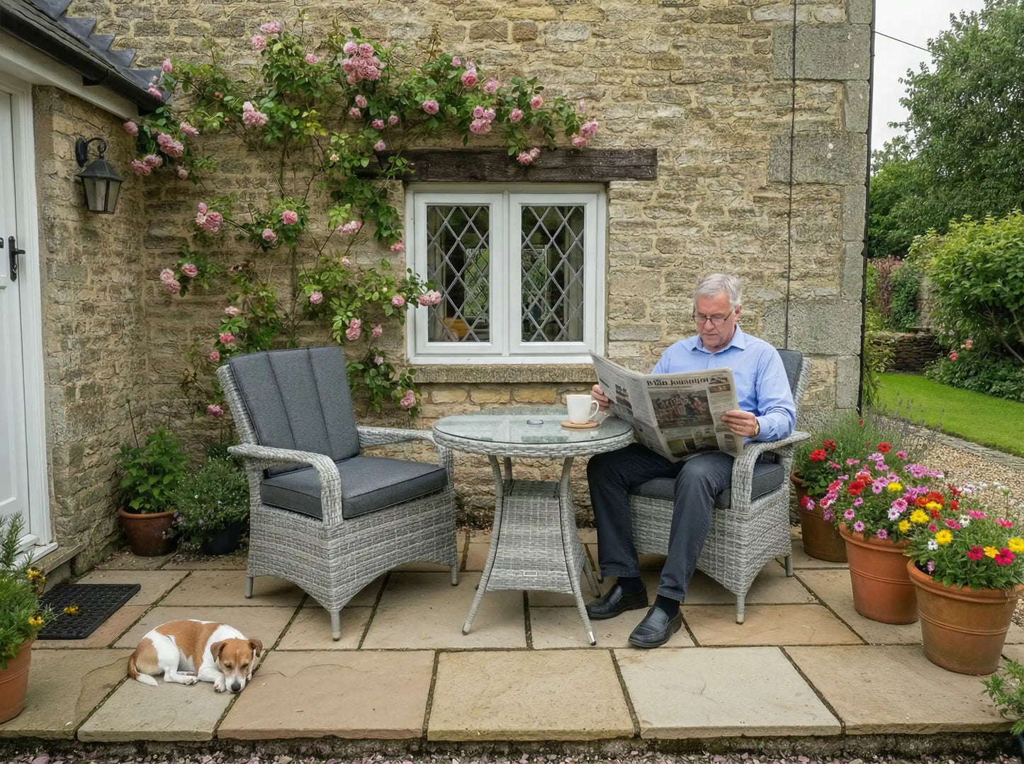 Chimes - Stone Grey Verona 2 Seat Bistro - 75cm Standard Table