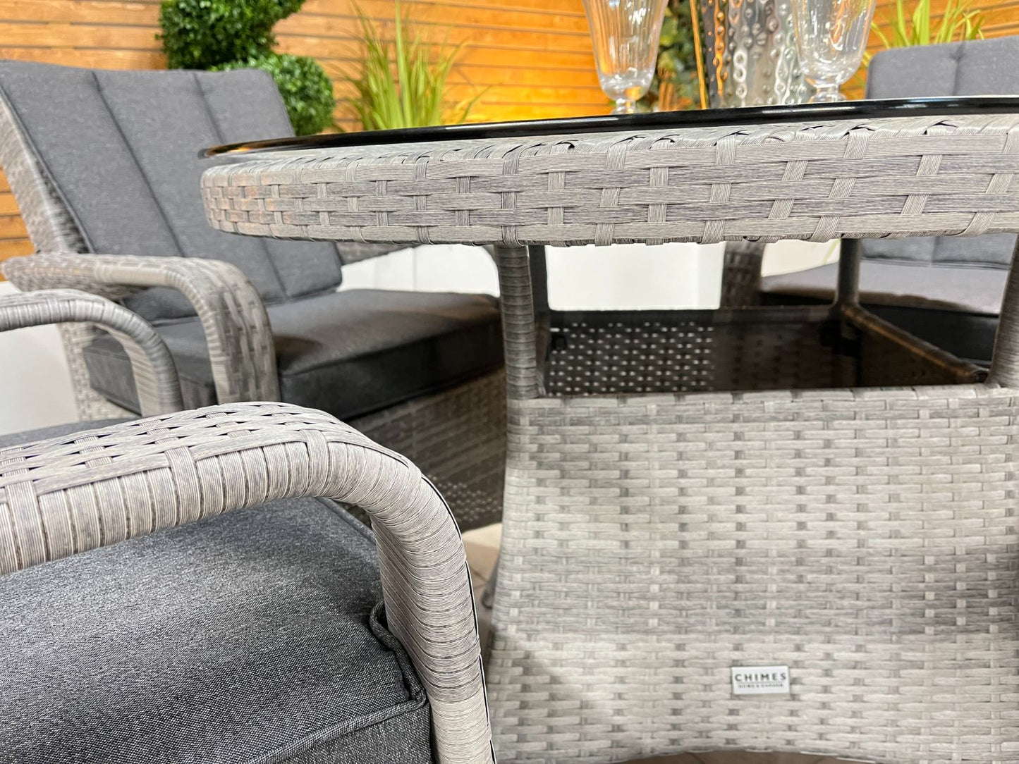 Chimes - Stone Grey Verona 4 Seat Round Dining Set - 1.05 Meter Standard Table