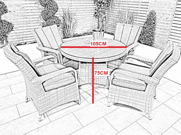 Chimes - Stone Grey Verona 4 Seat Round Dining Set - 1.05 Meter Standard Table