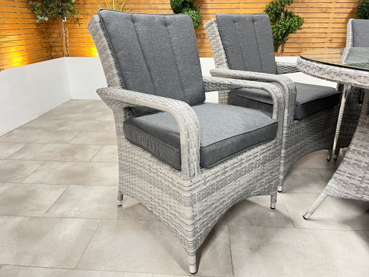 Chimes - Stone Grey Verona 6 Seat Round Dining Set - 1.3 Meter Round Standard Table - LOW STOCK