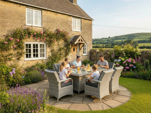 Chimes - Stone Grey Verona 6 Seat Rectangular Dining Set - 1 Meter x 1.5 Meter Rectangular Standard Table