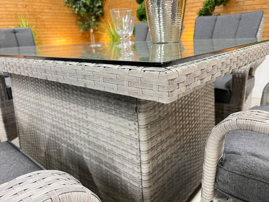 Chimes - Stone Grey Verona 6 Seat Rectangular Dining Set - 1 Meter x 1.5 Meter Rectangular Standard Table