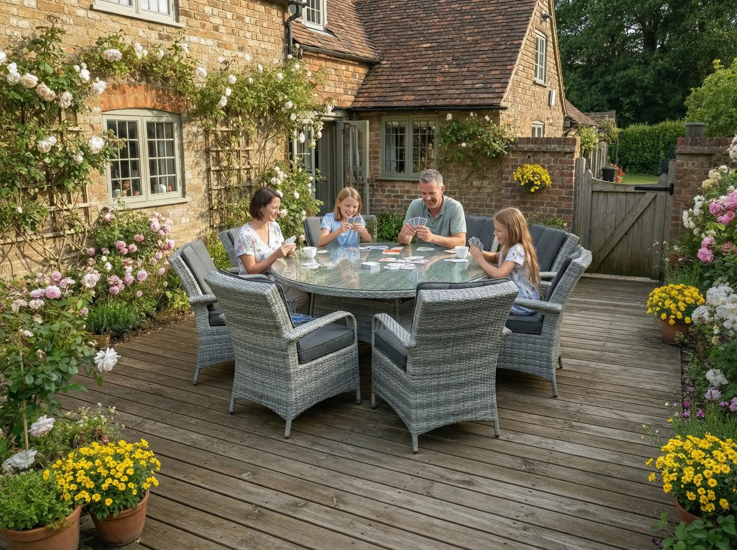 Chimes - Stone Grey Verona 8 Seat Round Dining Set - 1.8 Meter Round Table Standard Table