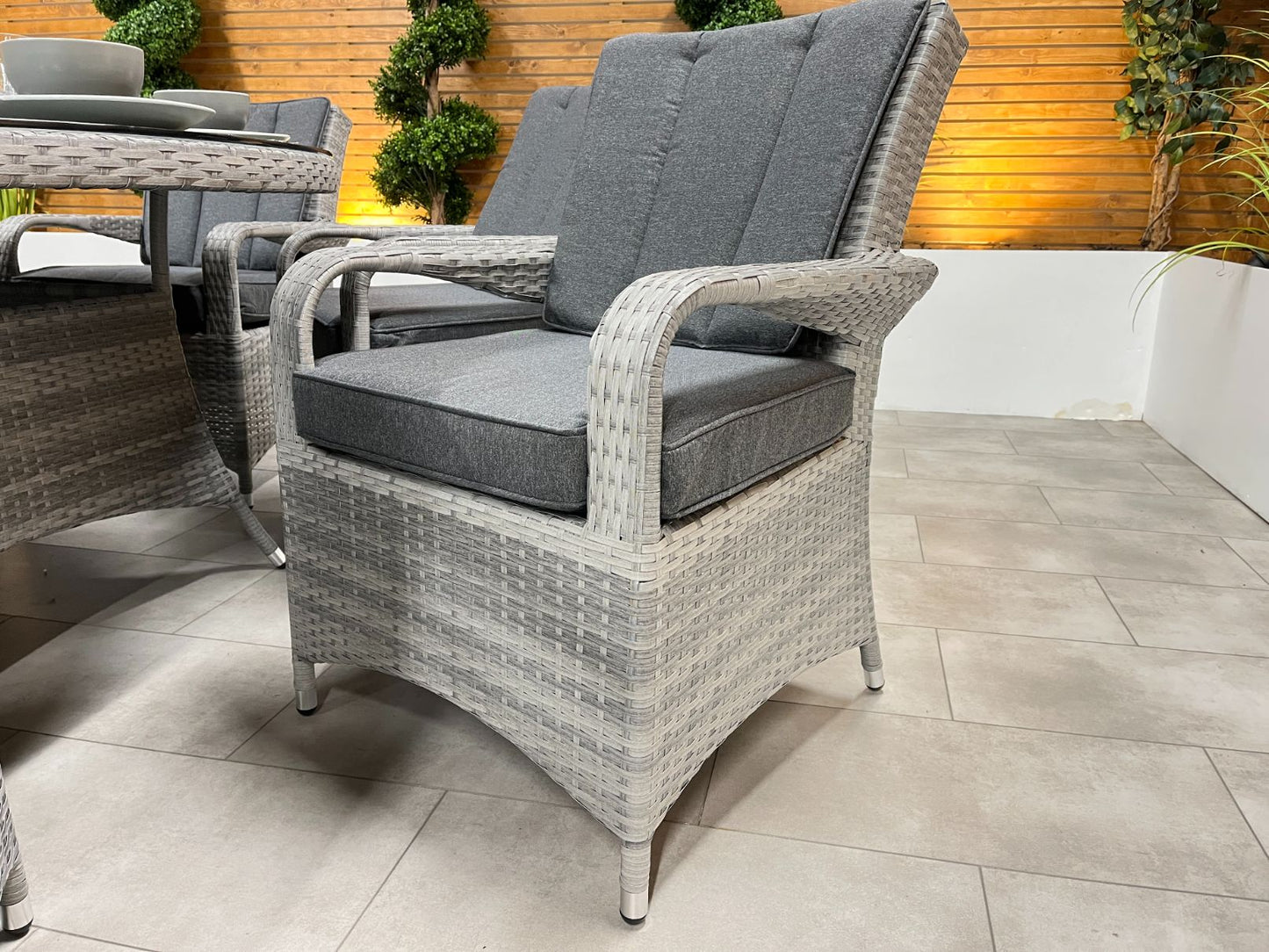 Chimes - Stone Grey Verona 8 Seat Round Dining Set - 1.8 Meter Round Table Standard Table