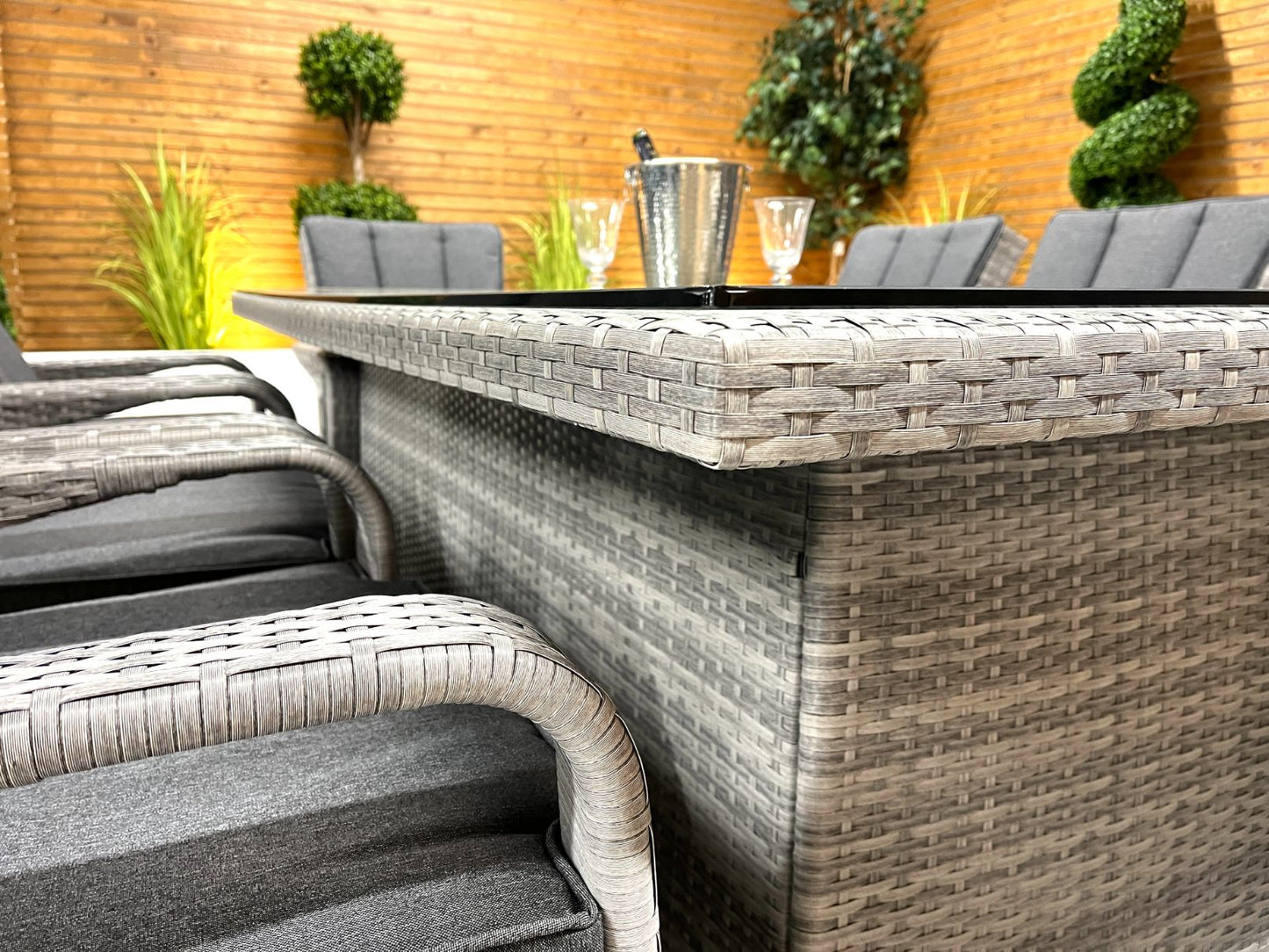 Chimes - Stone Grey Verona 8 Seat Rectangular Dining Set - 1 Meter x 2 Meter Rectangular Standard Table