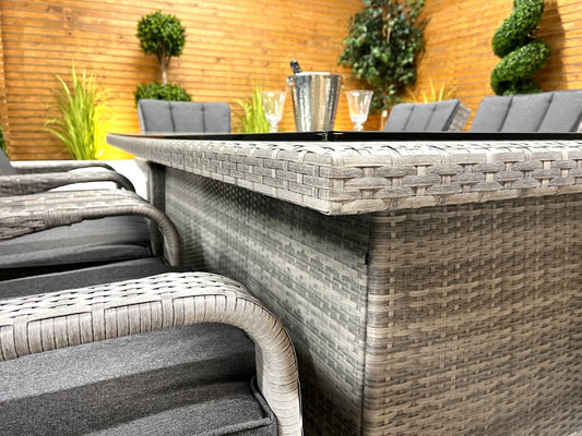 Chimes - Stone Grey Verona 8 Seat Rectangular Dining Set - 1 Meter x 2 Meter Rectangular Standard Table