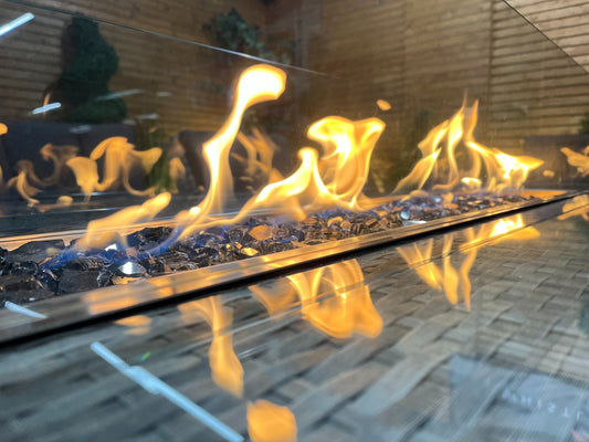 Chimes - Stone Grey Verona 8 Seat Rectangular Dining Set - 2M x 1M Rectangular Table With Firepit Table - 1 IN STOCK