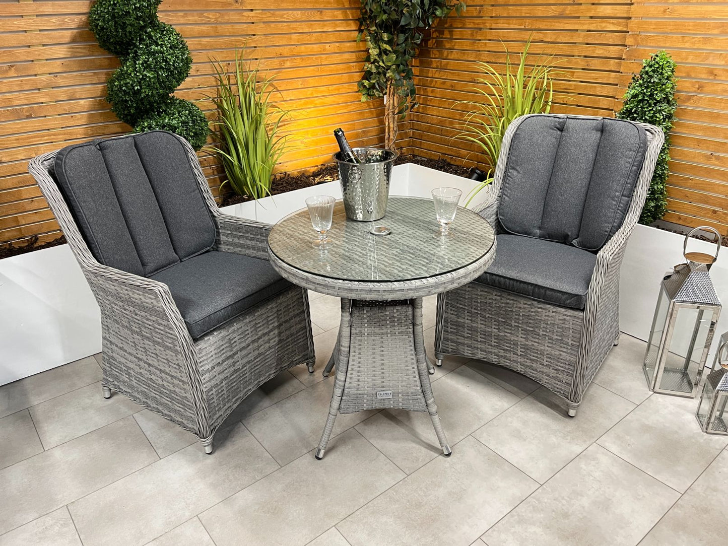 Chimes - Stone Grey Bella 2 Seat Bistro - 75cm Standard Table